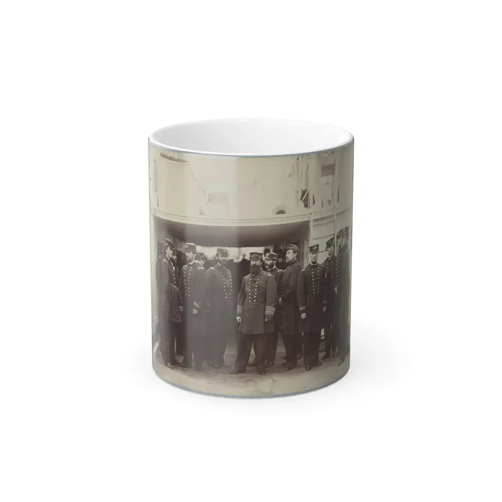 Admiral D.D. Porter and Staff on Board Flag-Ship, Malvern, Norfolk, Va., Dec. 1864 (U.S. Civil War) Color Changing Coffee Mug 11oz Default Title - Go Mug Yourself