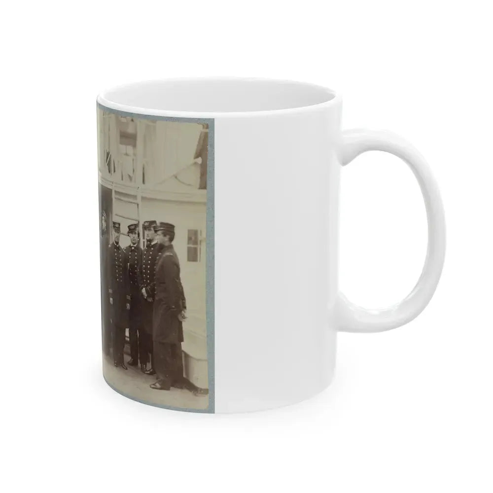 Admiral D.D. Porter And Staff On Board Flag-Ship, Malvern, Norfolk, Va., Dec. 1864 (U.S. Civil War) White Coffee Mug - Go Mug Yourself