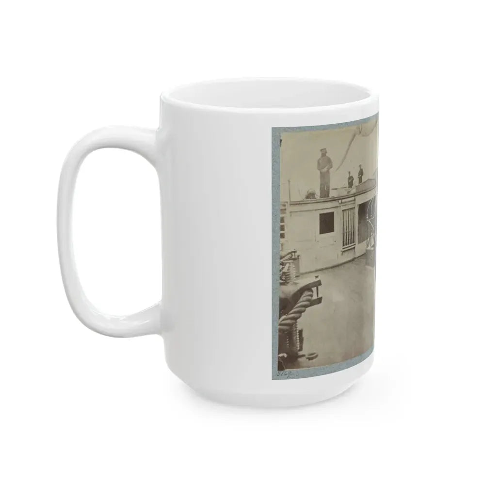 Admiral Farragut And Captain Drayton On Deck Of U.S. Frigate Hartford 001 (U.S. Civil War) White Coffee Mug - Go Mug Yourself