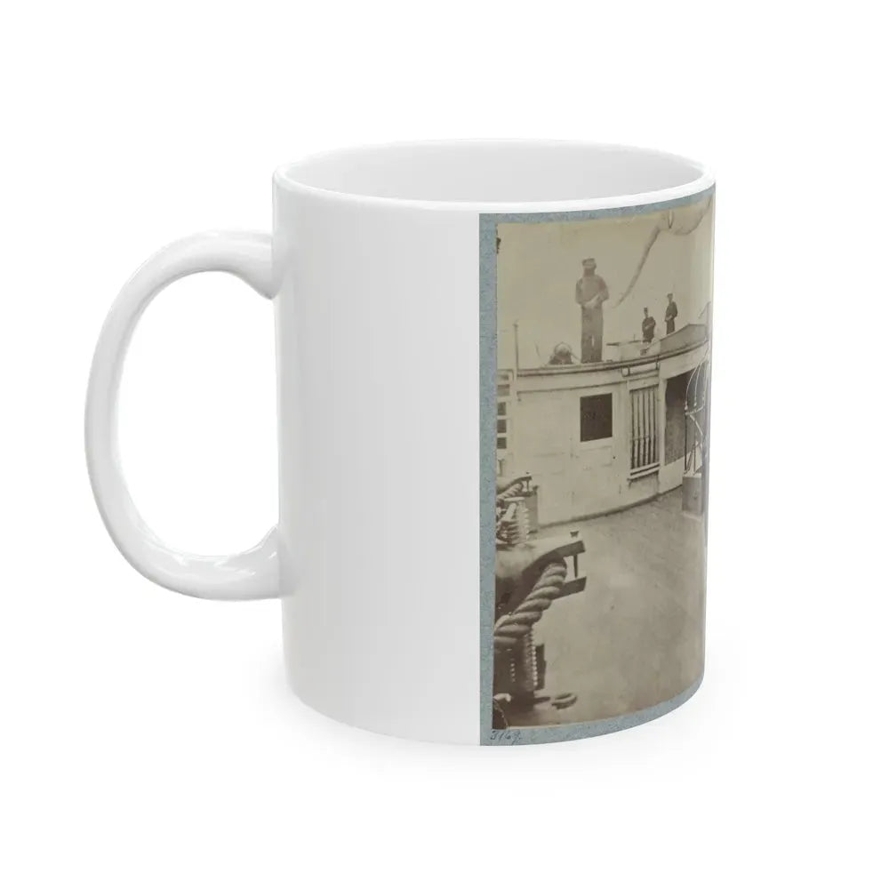 Admiral Farragut And Captain Drayton On Deck Of U.S. Frigate Hartford 001 (U.S. Civil War) White Coffee Mug - Go Mug Yourself