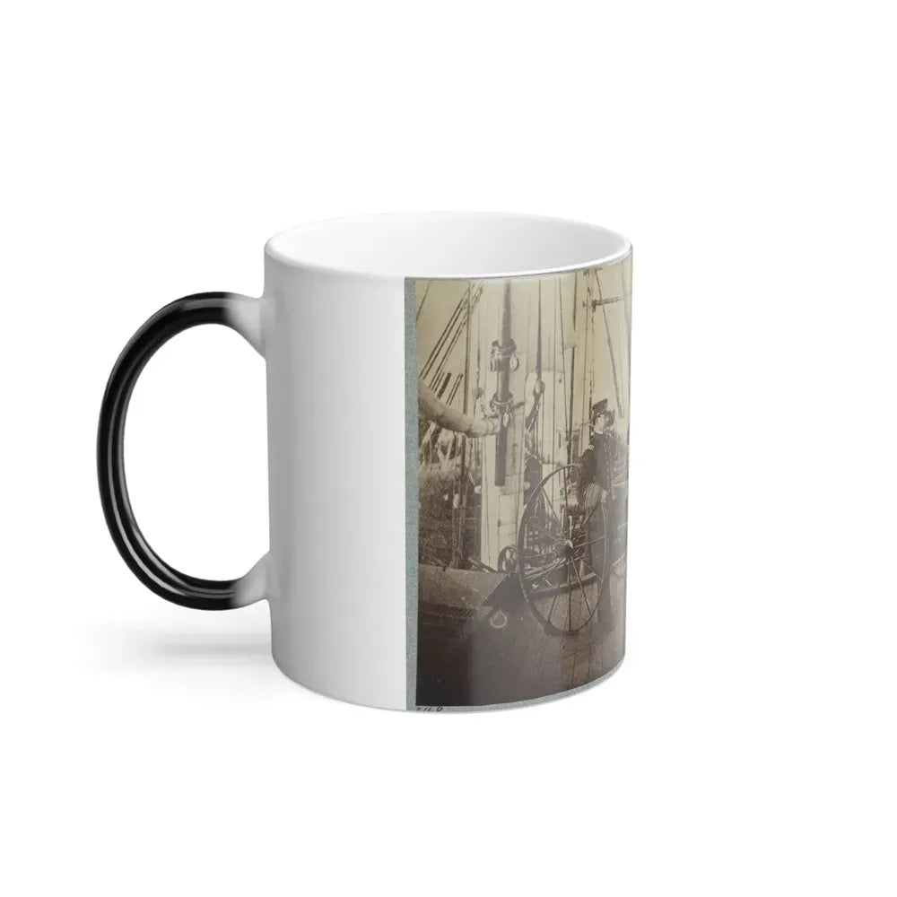Admiral Farragut and Captain Drayton on Deck of U.S. Frigate Hartford (U.S. Civil War) Color Changing Coffee Mug 11oz - Go Mug Yourself