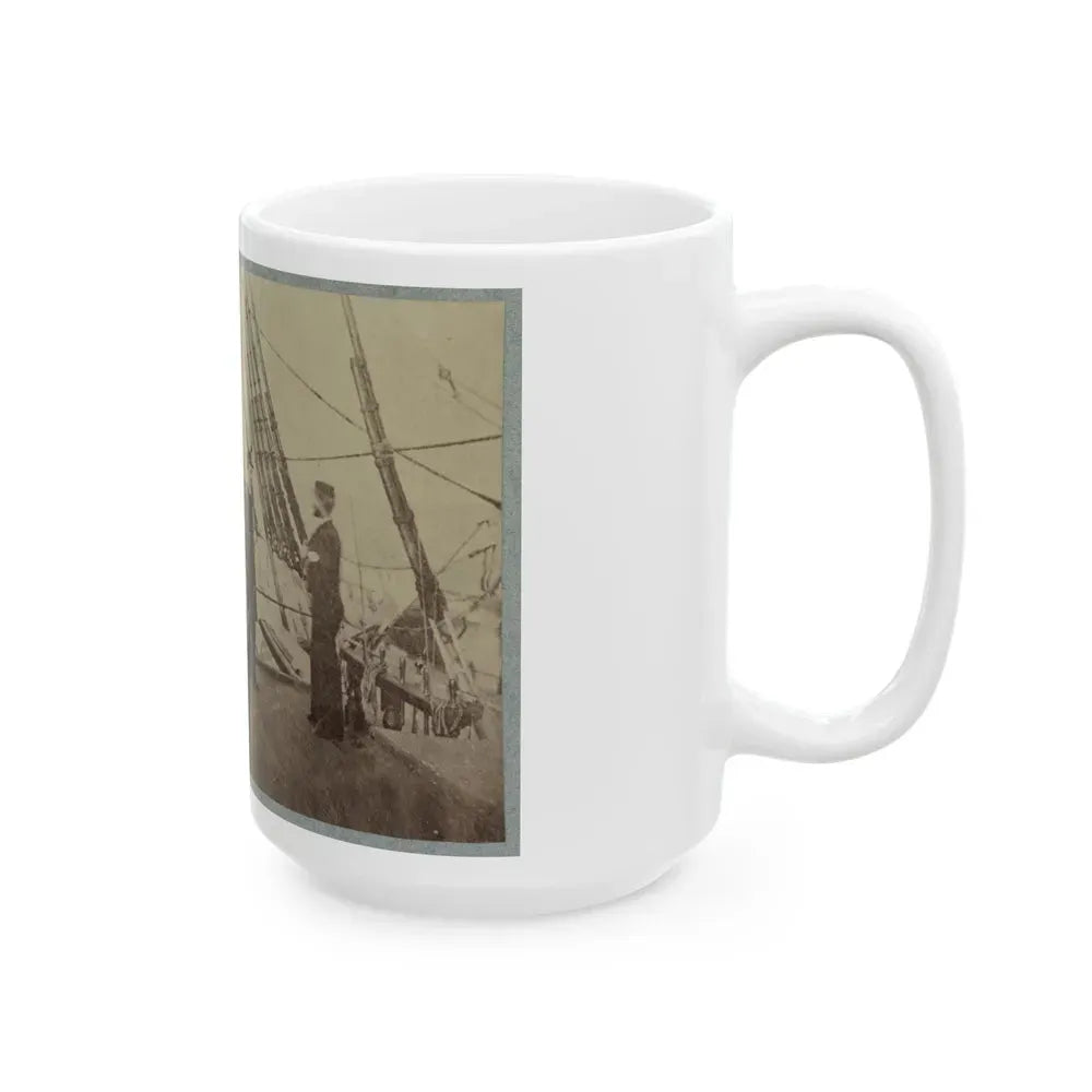 Admiral Farragut And Captain Drayton On Deck Of U.S. Frigate Hartford (U.S. Civil War) White Coffee Mug - Go Mug Yourself