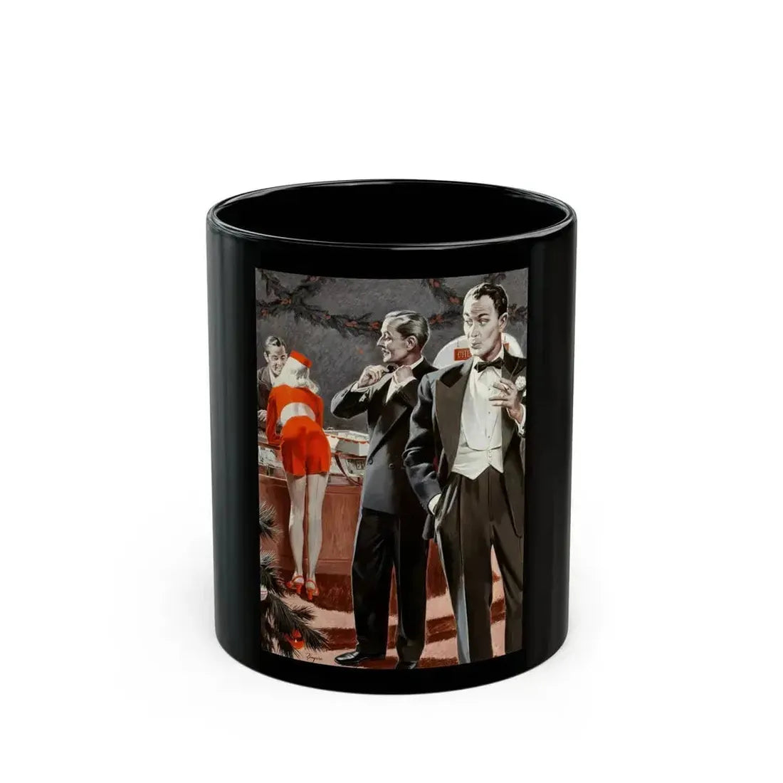 Admiring the Bellhop, Argosy pulp magazine story illustration - Black Coffee Mug 11oz - Go Mug Yourself