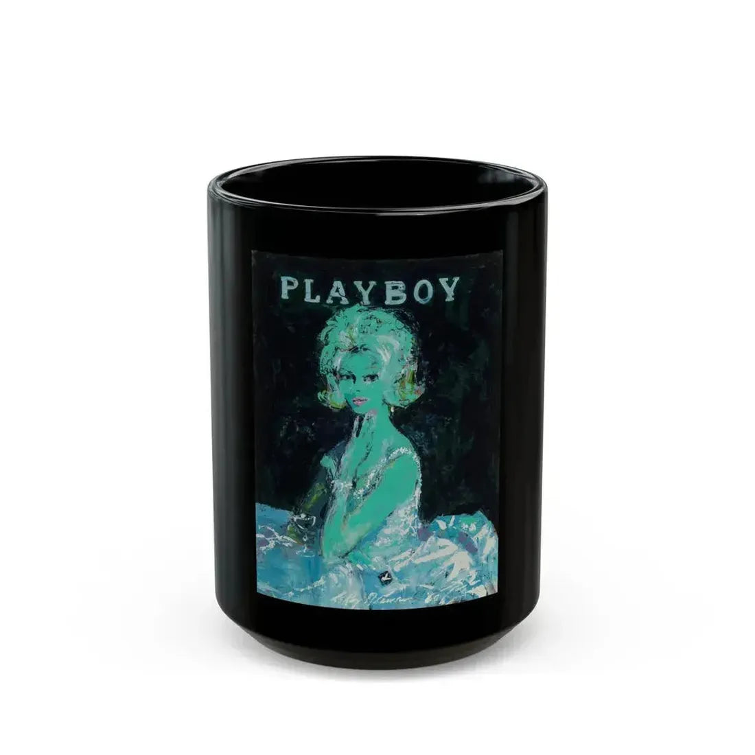 Admiring the View, Playboy, 1965 - Black Coffee Mug 15oz - Go Mug Yourself