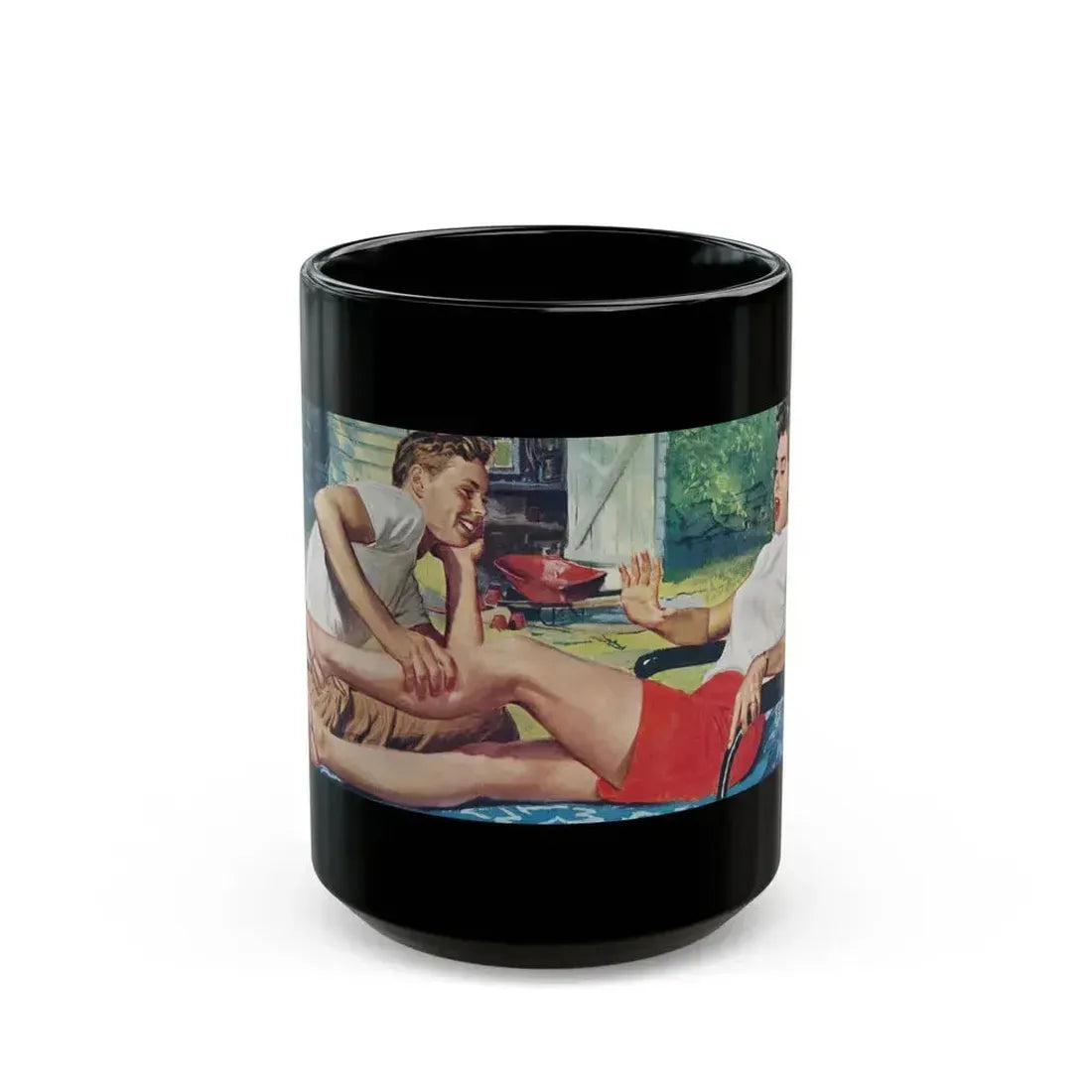 Adolescent Afternoon, The Saturday Evening Post, January 31, 1959 - Black Coffee Mug 15oz - Go Mug Yourself