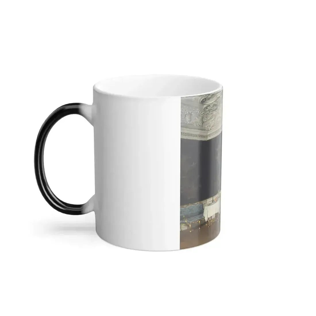 Adolf Heinrich Claus Hansen (1859-1925) A mandolin player in an Interior - Oil on Canvas - Color Changing Mug 11oz - Go Mug Yourself
