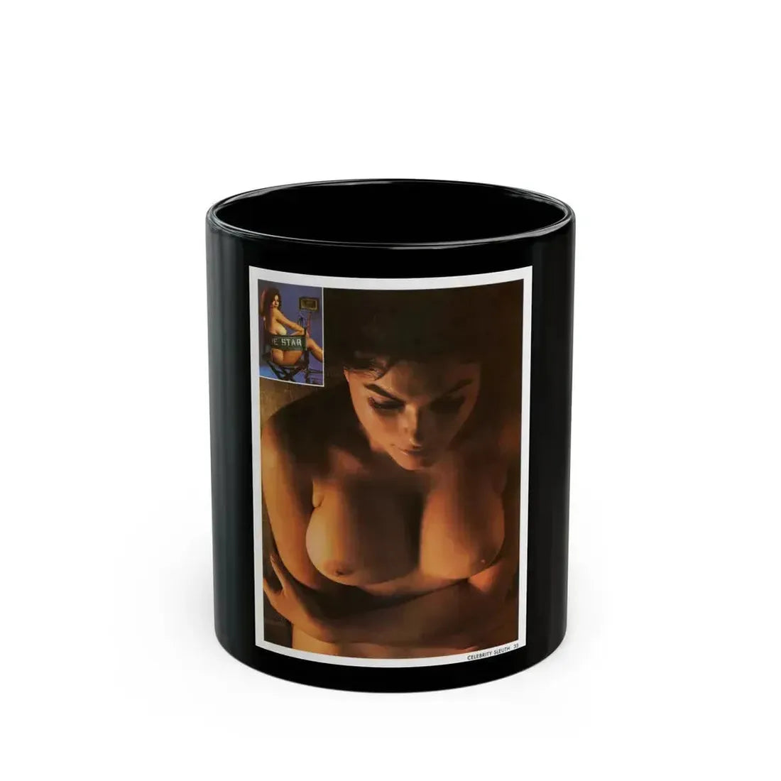 Adrienne Barbeau #18 - Topless (Vintage Female Icon) Black Coffee Mug 11oz - Go Mug Yourself