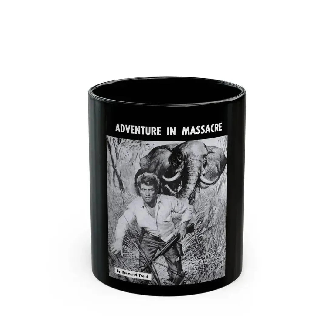 Adventure In Massacre, Peril magazine, June 1957 - Black Coffee Mug 11oz - Go Mug Yourself