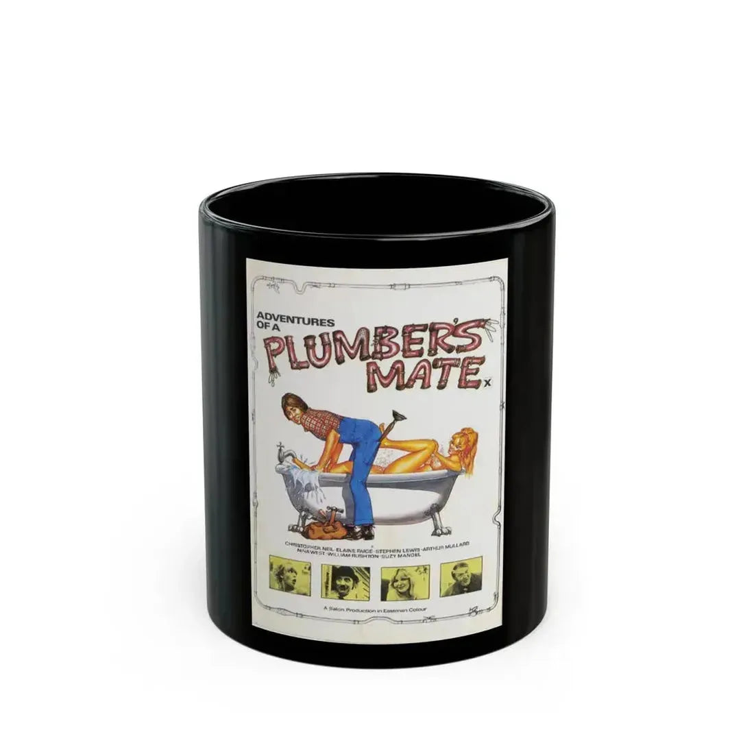 ADVENTURES OF A PLUMBER'S MATE 1978 Movie Poster - Black Coffee Mug 11oz - Go Mug Yourself