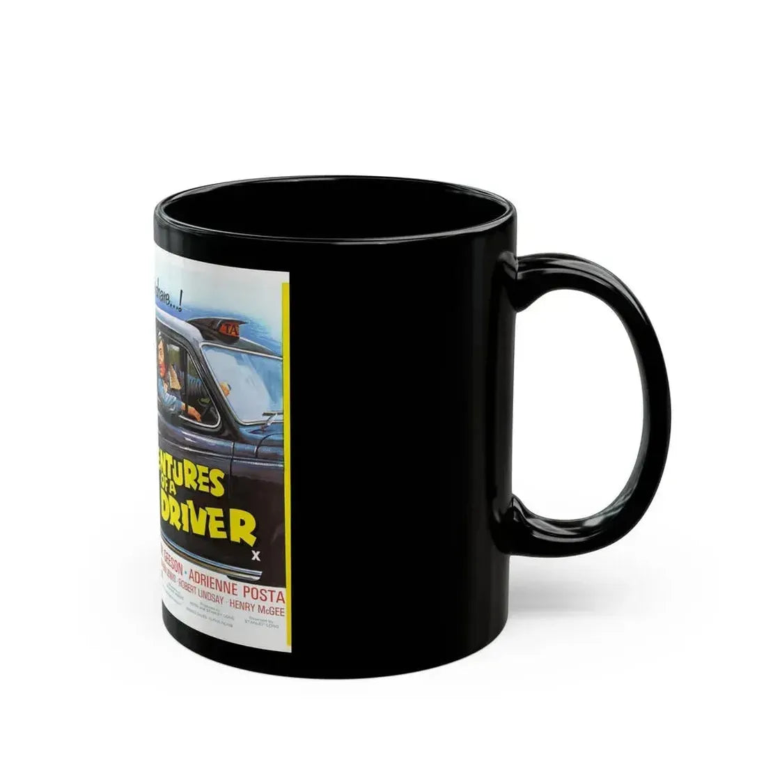 ADVENTURES OF A TAXI DRIVER 1976 Movie Poster - Black Coffee Mug - Go Mug Yourself
