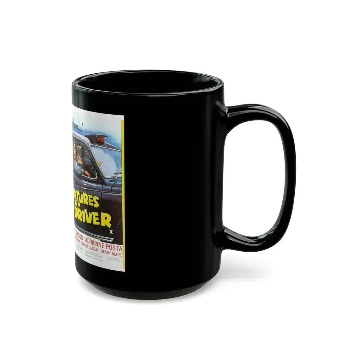 ADVENTURES OF A TAXI DRIVER 1976 Movie Poster - Black Coffee Mug - Go Mug Yourself
