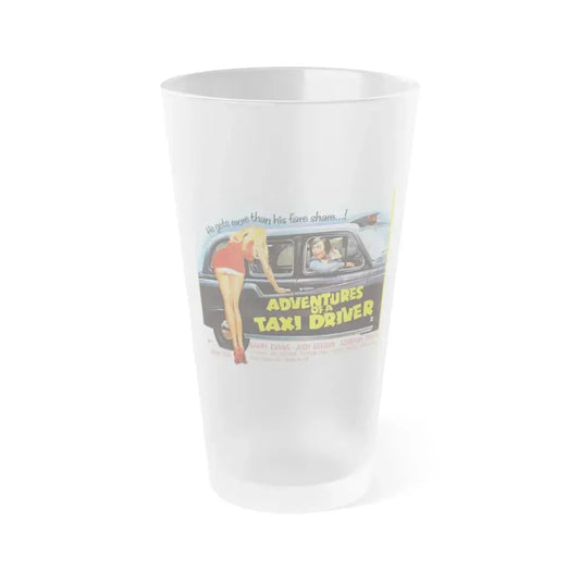 ADVENTURES OF A TAXI DRIVER 1976 Movie Poster - Frosted Pint Glass 16oz Default Title - Go Mug Yourself
