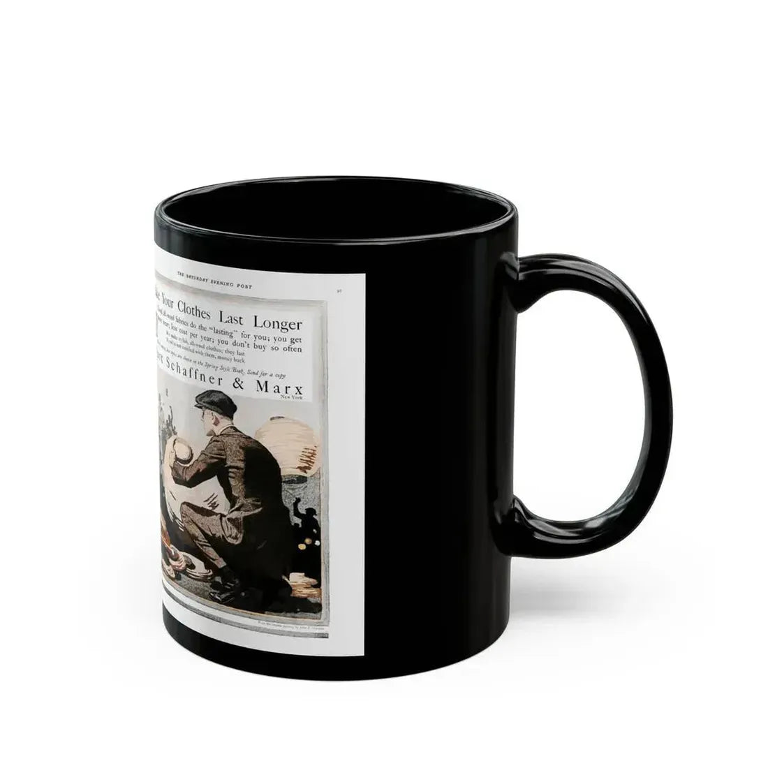 Advertisement for Hart Schaffer & Marx, Saturday Evening Post, March 6, 1920 - Black Coffee Mug - Go Mug Yourself