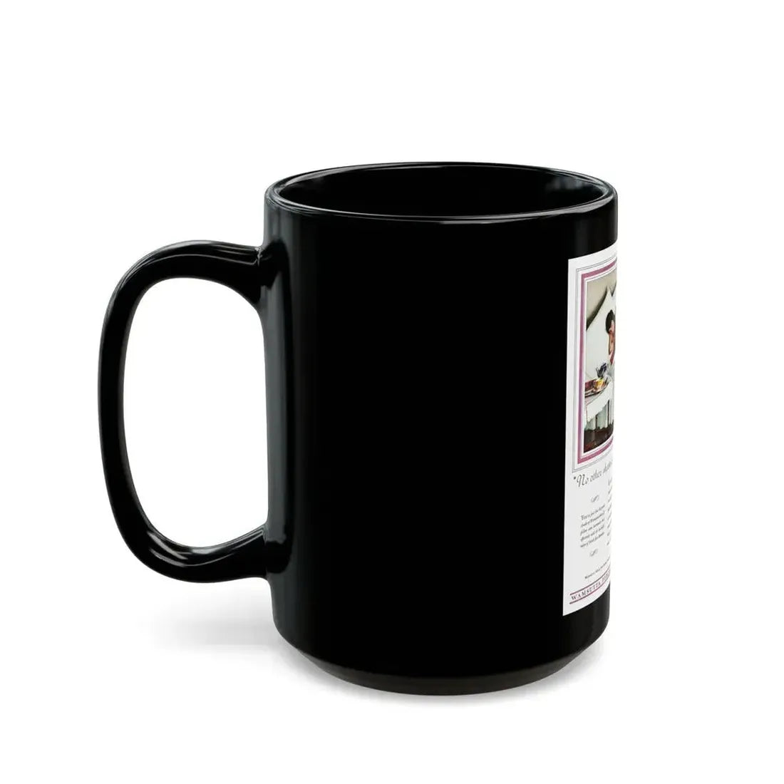 Advertisement for Wamsutta Percale, Harper's Bazaar, March 1931 - Black Coffee Mug - Go Mug Yourself