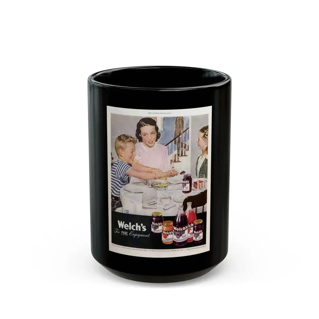 Advertisement for Welch's, Saturday Evening Post, March 22, 1947 - Black Coffee Mug 15oz - Go Mug Yourself