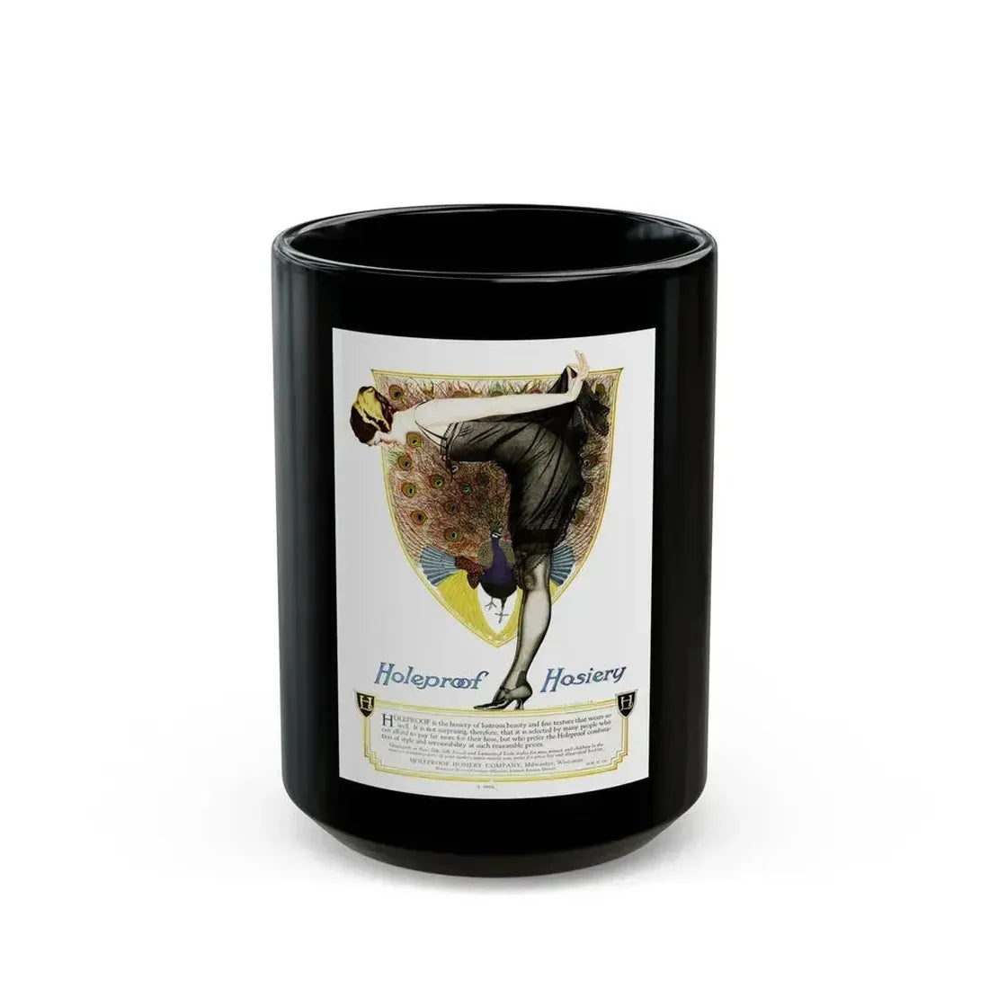 Advertisment for Holeproof Hosiery, Red Book, March 1923 - Black Coffee Mug 15oz - Go Mug Yourself