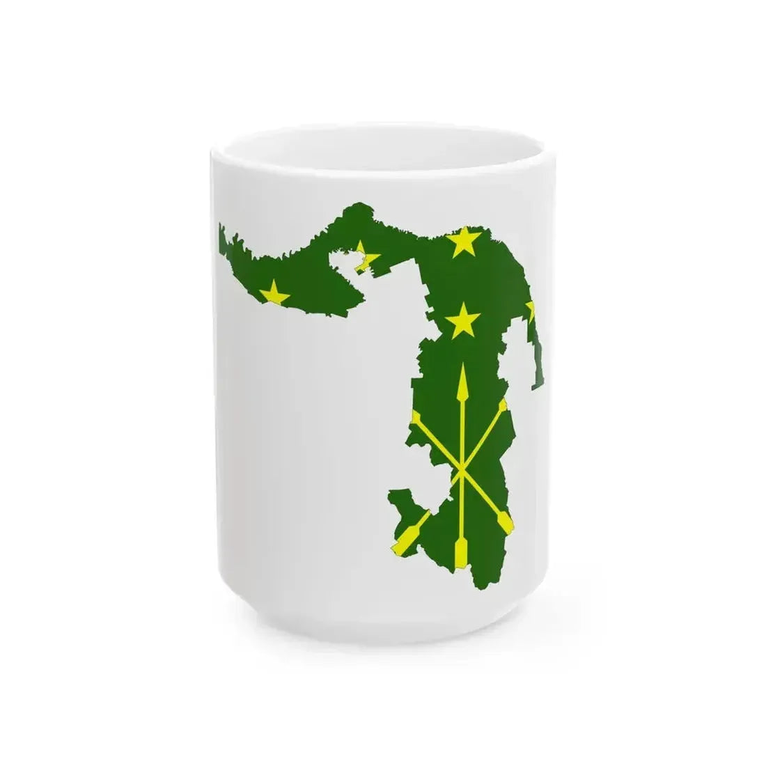 Adygea-Flagmap (Russia) White Coffee Mug 15oz - Go Mug Yourself