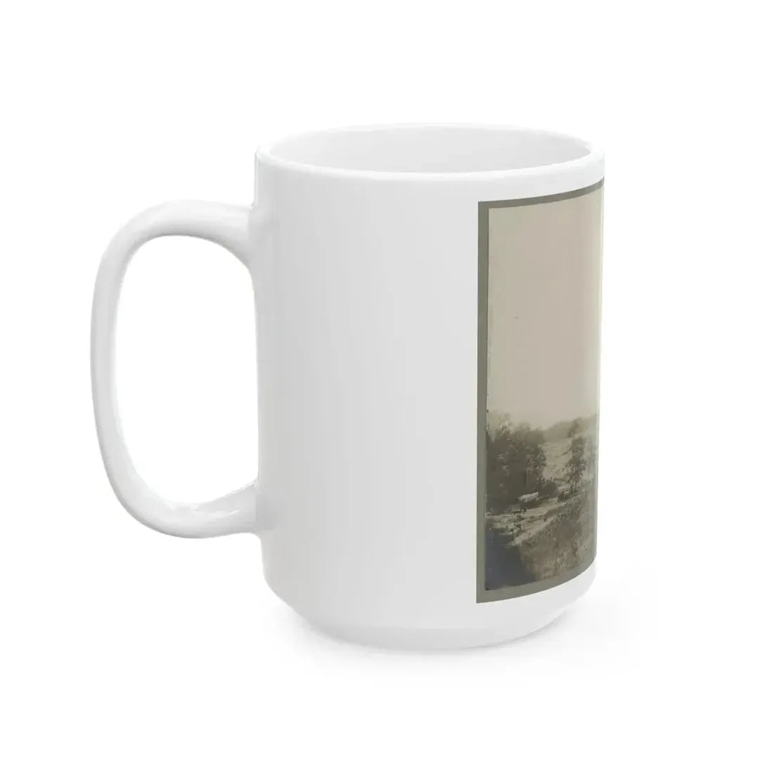 Aerial View Of A Camp In The Distance (U.S. Civil War) White Coffee Mug - Go Mug Yourself