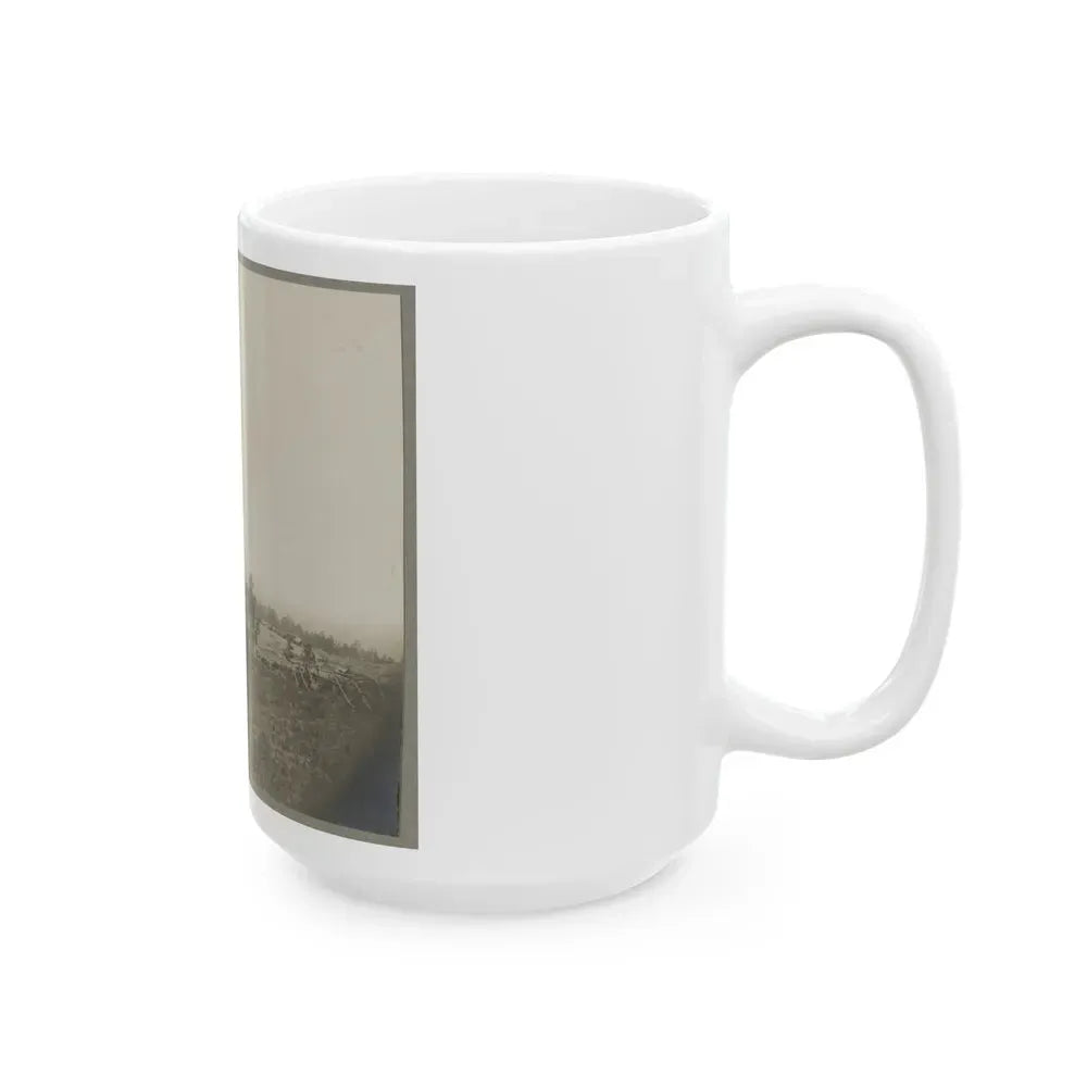 Aerial View Of A Camp In The Distance (U.S. Civil War) White Coffee Mug - Go Mug Yourself