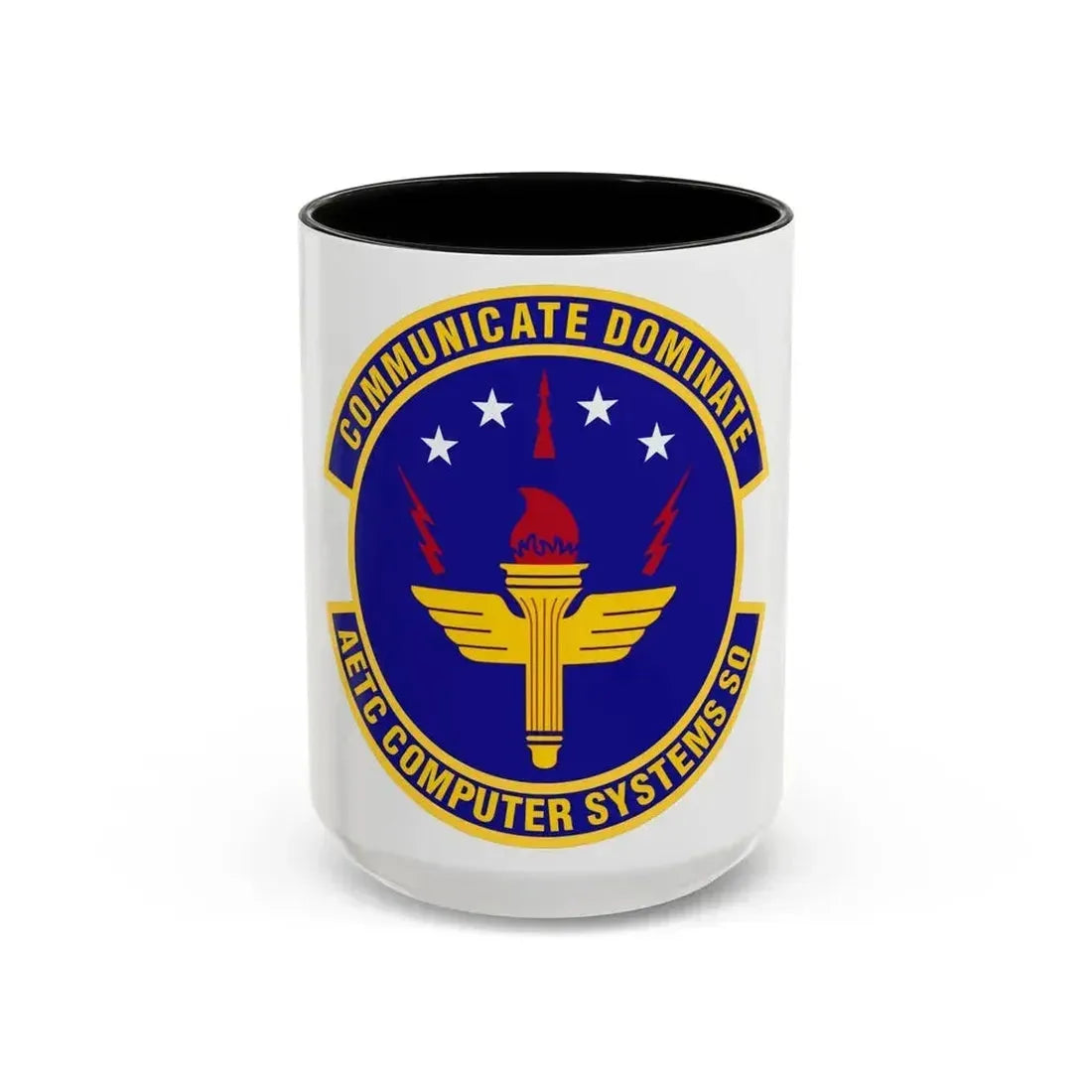 AETC Computer Systems Squadron (U.S. Air Force) Accent Coffee Mug 15oz Black - Go Mug Yourself