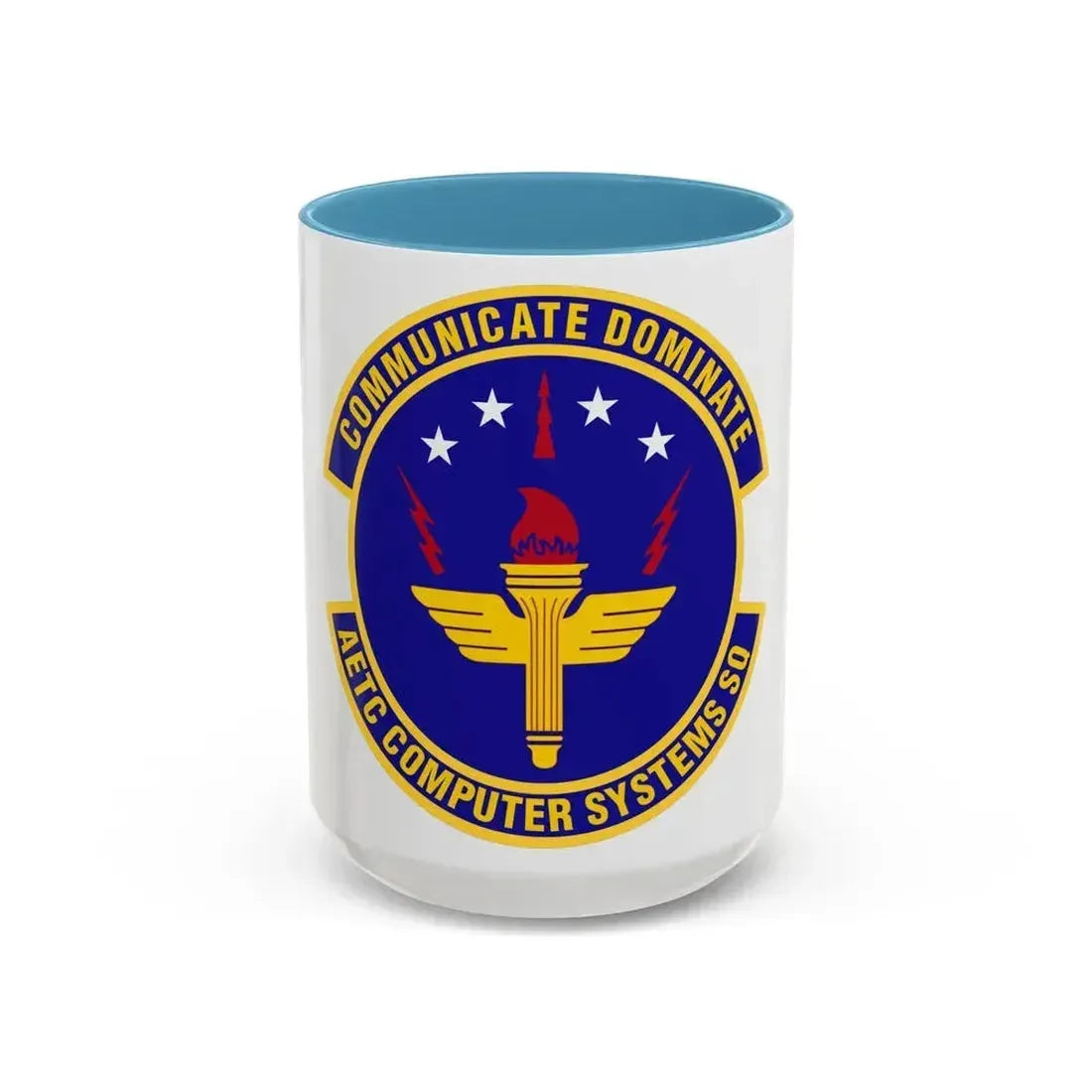 AETC Computer Systems Squadron (U.S. Air Force) Accent Coffee Mug 15oz Light Blue - Go Mug Yourself