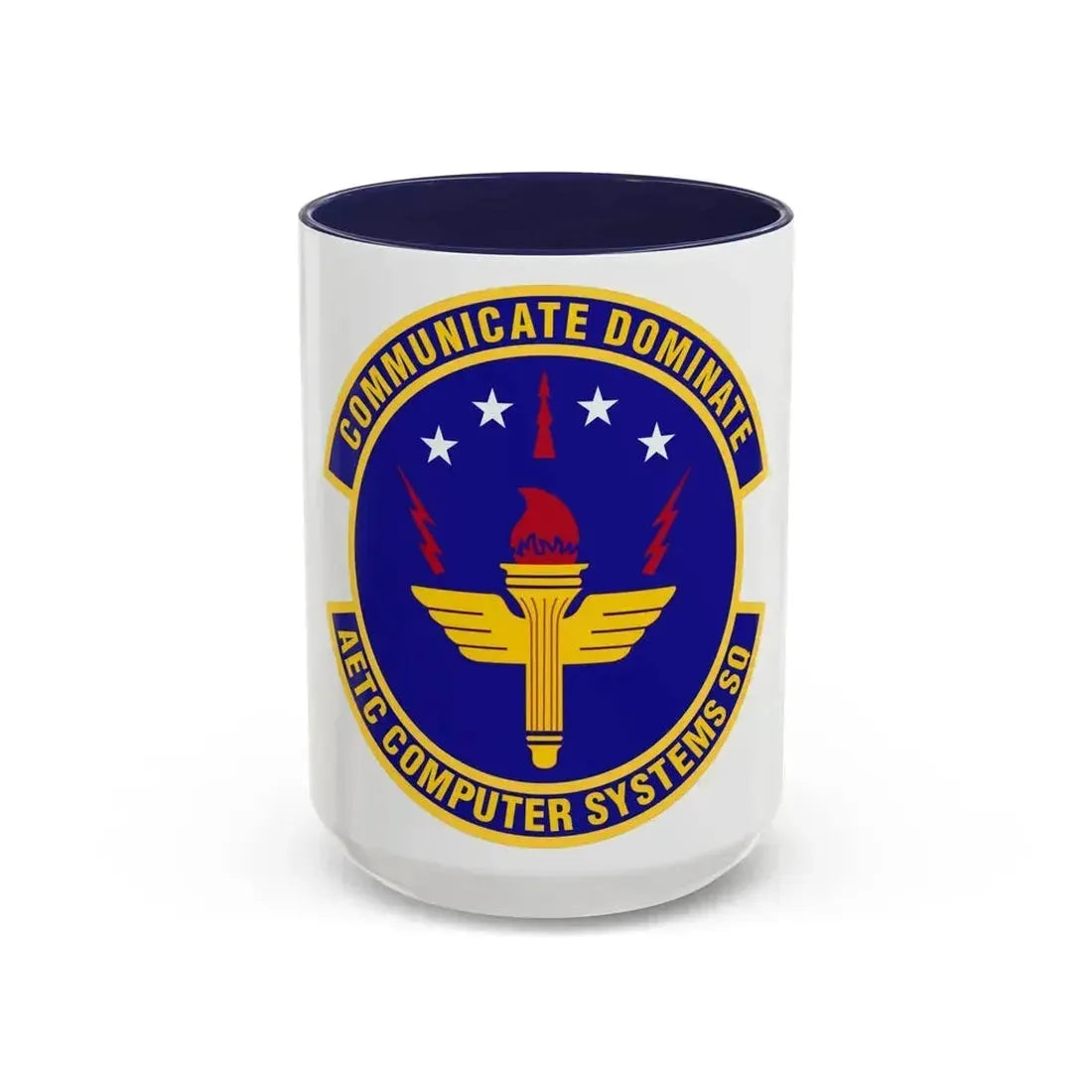 AETC Computer Systems Squadron (U.S. Air Force) Accent Coffee Mug 15oz Navy - Go Mug Yourself