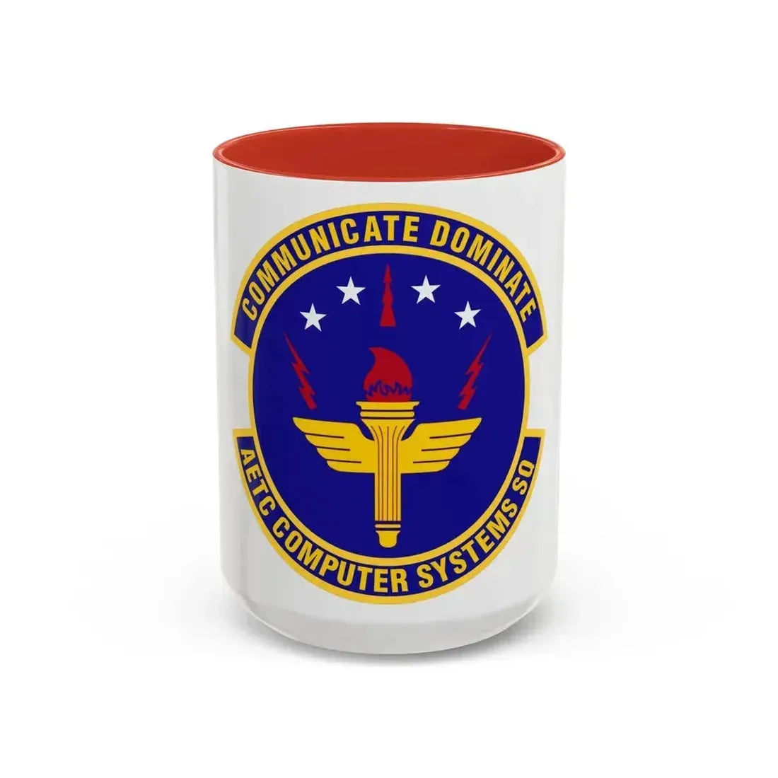 AETC Computer Systems Squadron (U.S. Air Force) Accent Coffee Mug 15oz Red - Go Mug Yourself