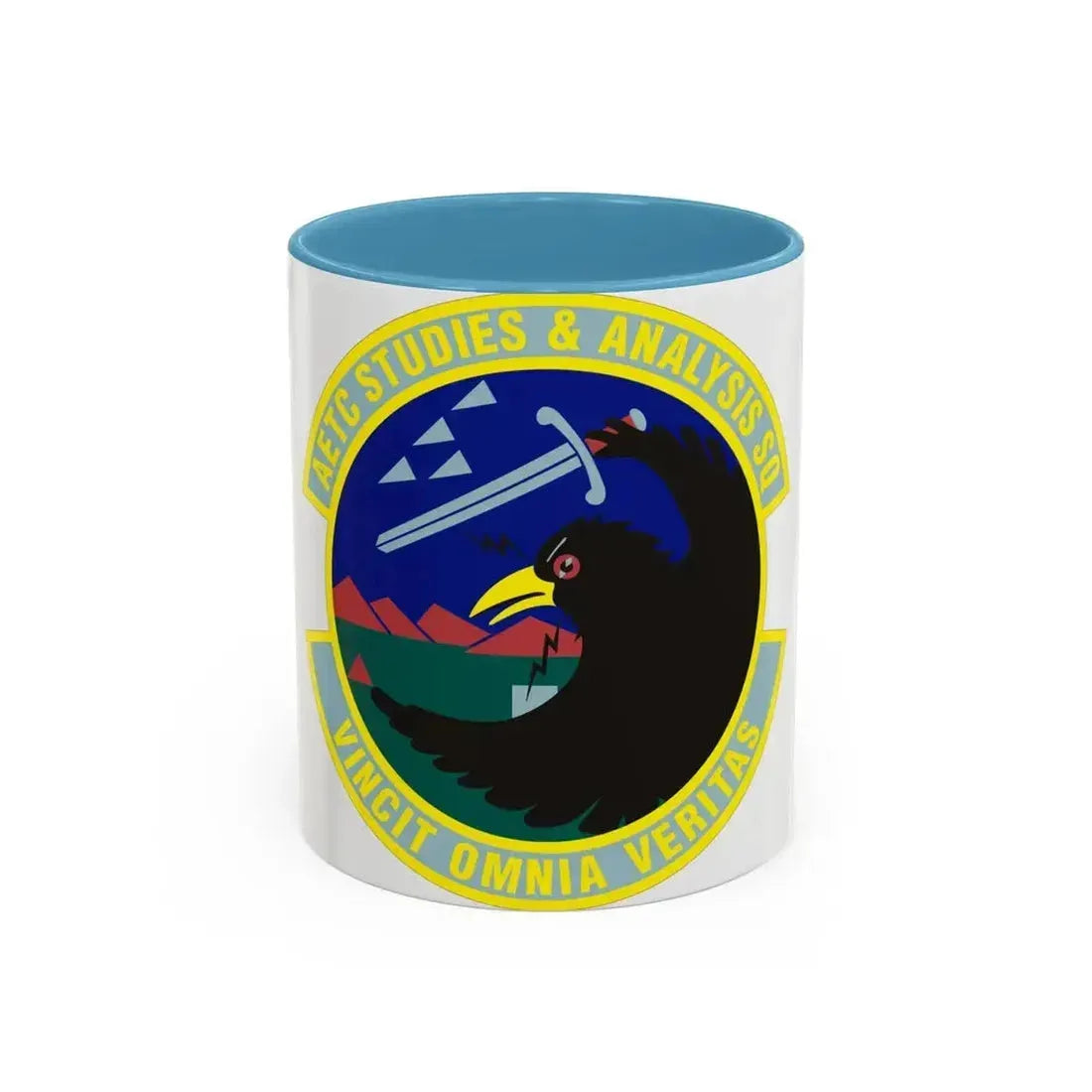 AETC Studies & Analysis Squadron (U.S. Air Force) Accent Coffee Mug 11oz Light Blue - Go Mug Yourself