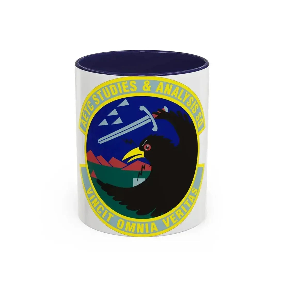 AETC Studies & Analysis Squadron (U.S. Air Force) Accent Coffee Mug 11oz Navy - Go Mug Yourself