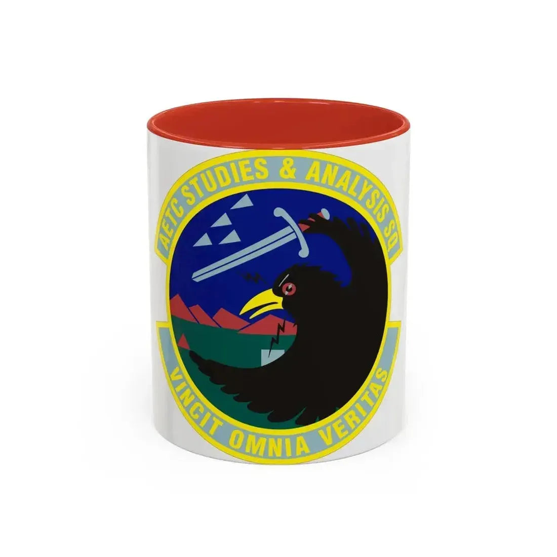 AETC Studies & Analysis Squadron (U.S. Air Force) Accent Coffee Mug 11oz Red - Go Mug Yourself