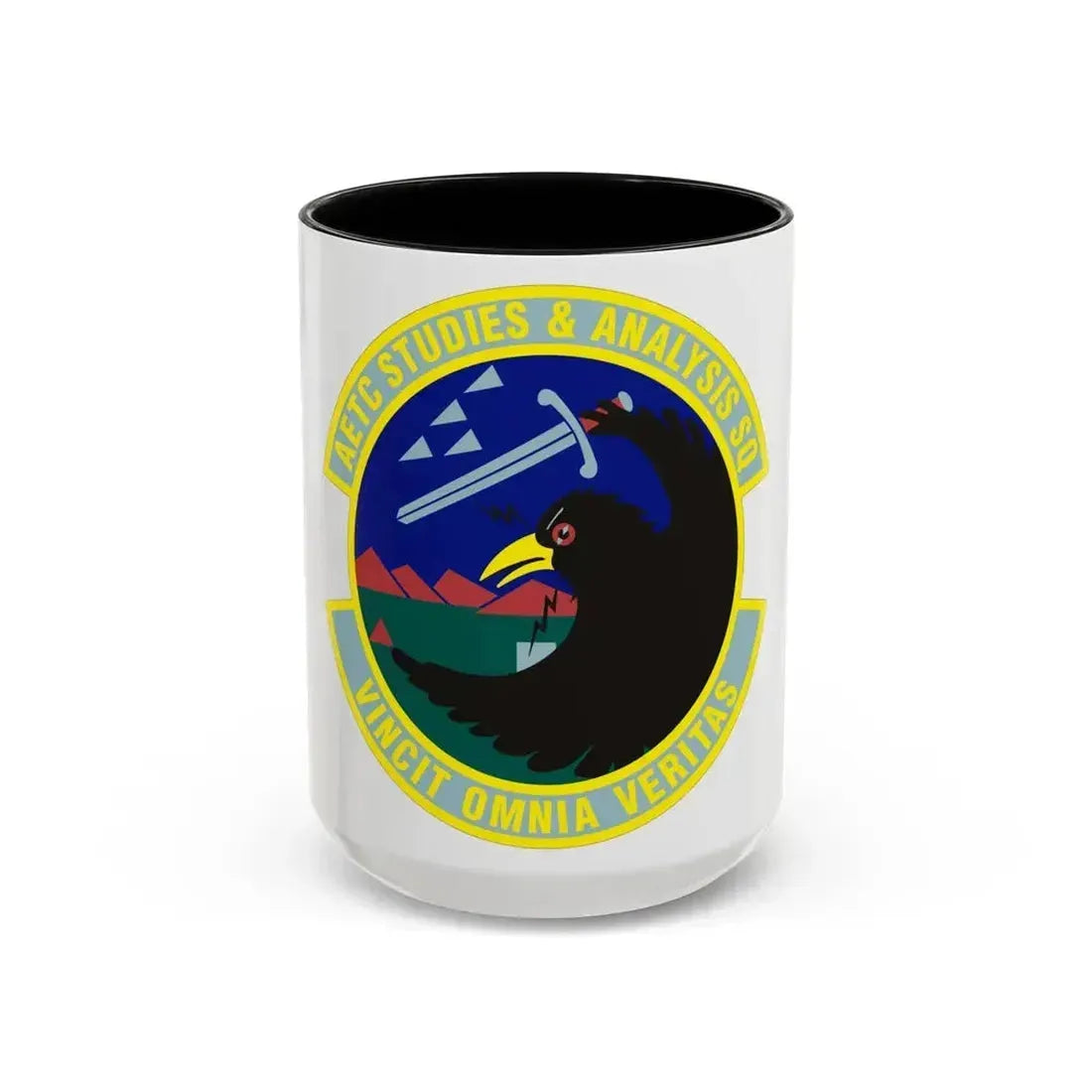 AETC Studies & Analysis Squadron (U.S. Air Force) Accent Coffee Mug 15oz Black - Go Mug Yourself