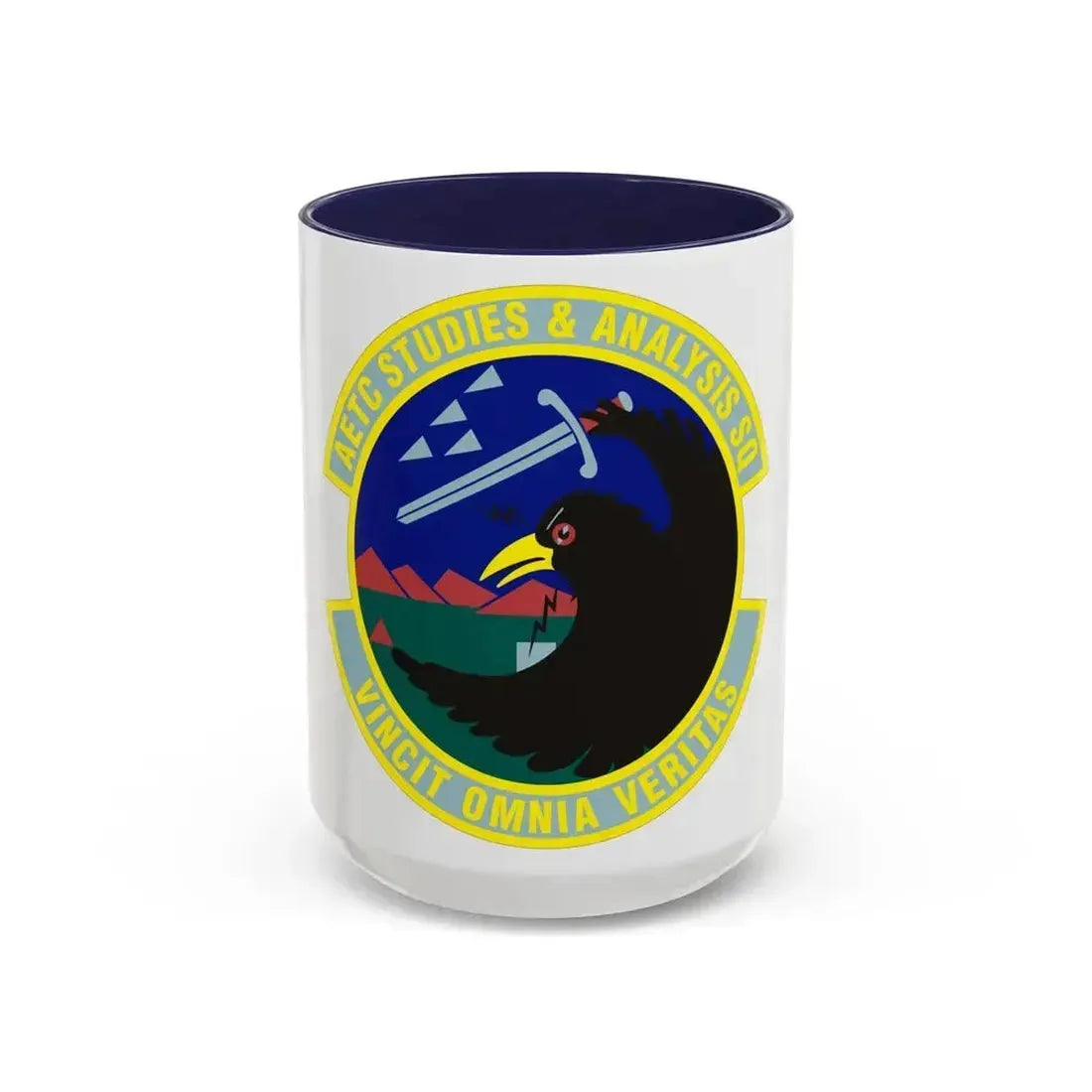 AETC Studies & Analysis Squadron (U.S. Air Force) Accent Coffee Mug 15oz Navy - Go Mug Yourself