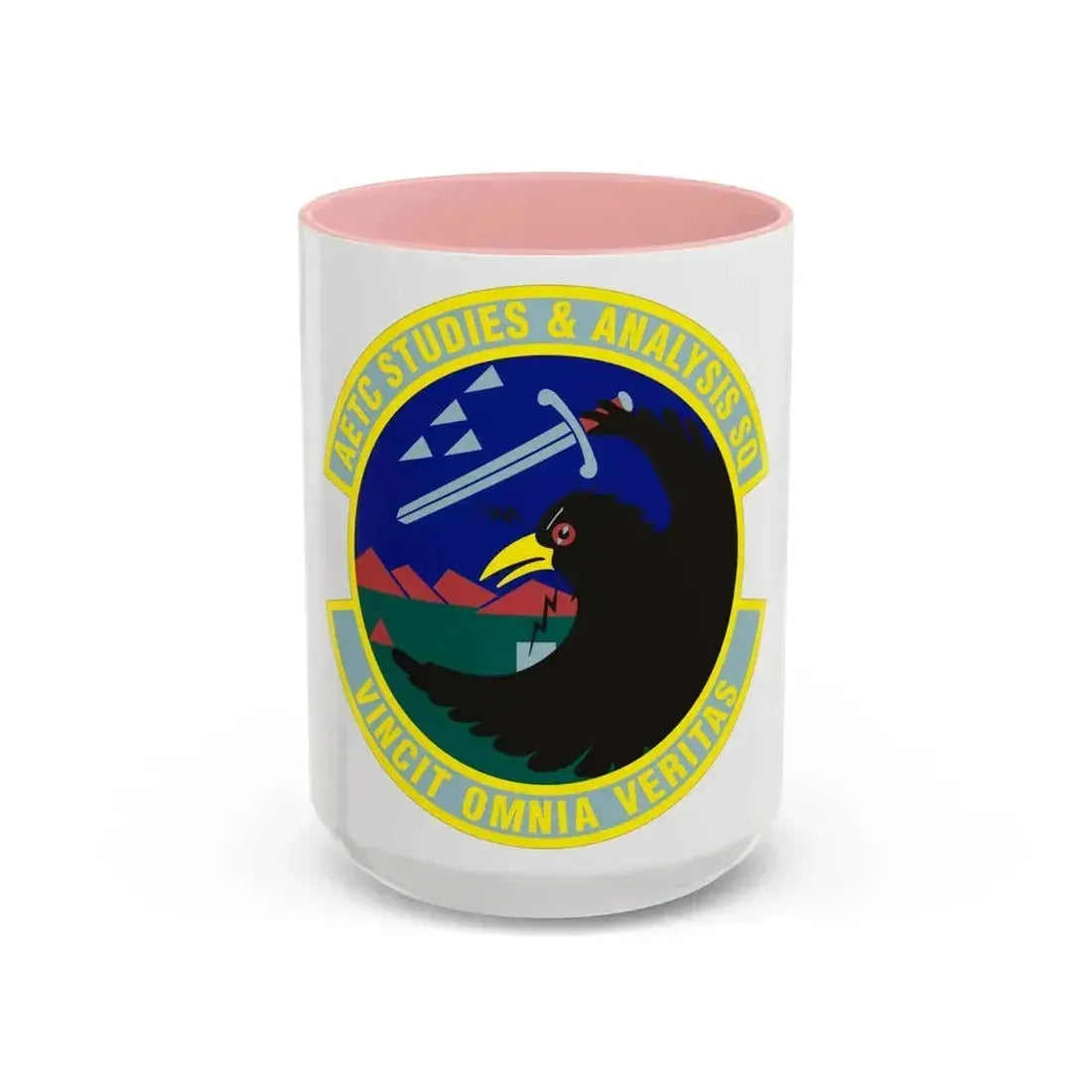 AETC Studies & Analysis Squadron (U.S. Air Force) Accent Coffee Mug 15oz Pink - Go Mug Yourself