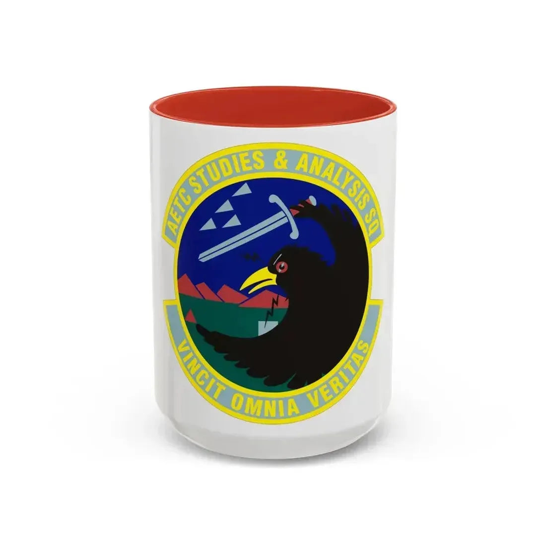 AETC Studies & Analysis Squadron (U.S. Air Force) Accent Coffee Mug 15oz Red - Go Mug Yourself
