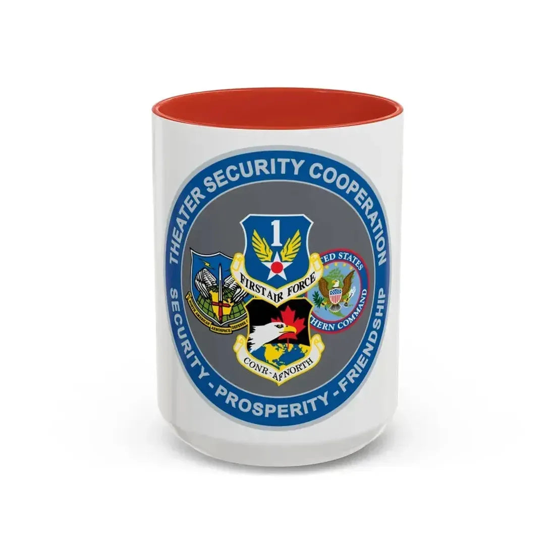 AF North TSC Theater Security Cooperation (U.S. Air Force) Accent Coffee Mug 15oz Red - Go Mug Yourself