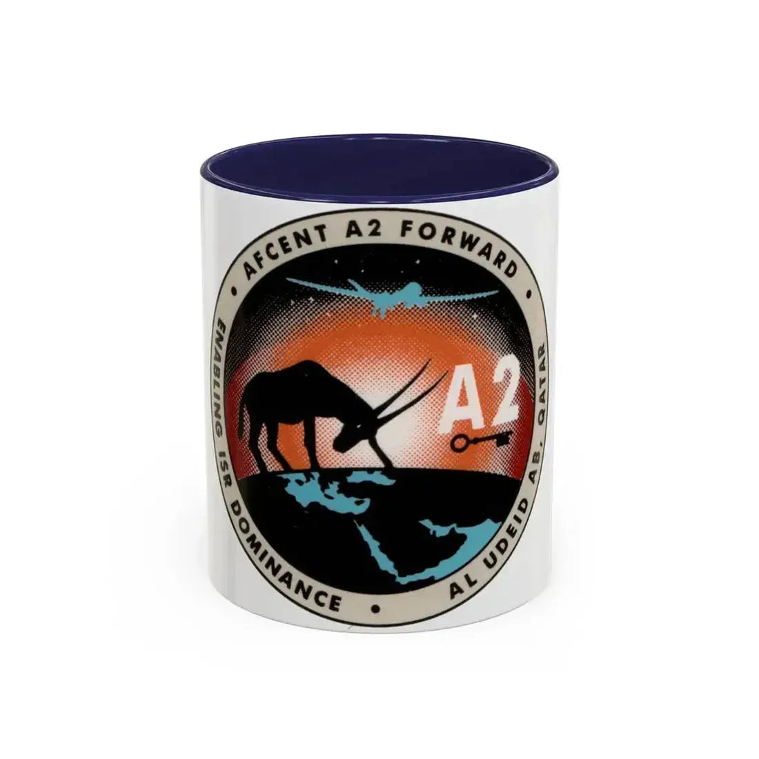 AFCENT A2 Forward (U.S. Air Force) Accent Coffee Mug 11oz Navy - Go Mug Yourself