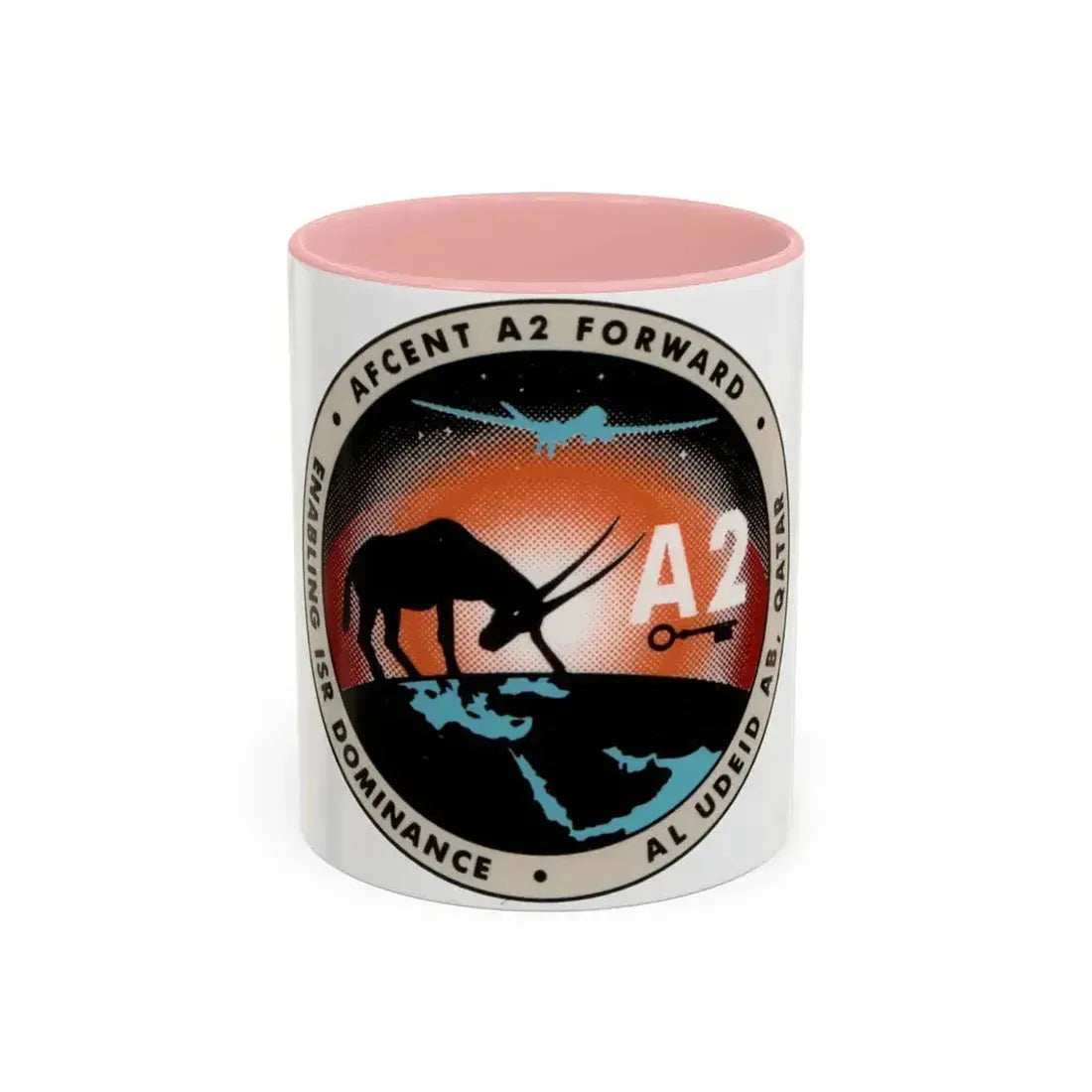 AFCENT A2 Forward (U.S. Air Force) Accent Coffee Mug 11oz Pink - Go Mug Yourself