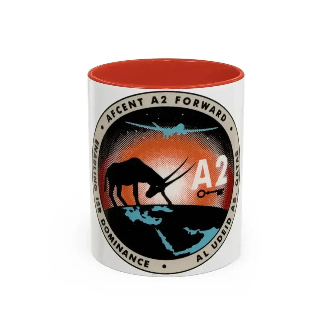 AFCENT A2 Forward (U.S. Air Force) Accent Coffee Mug 11oz Red - Go Mug Yourself