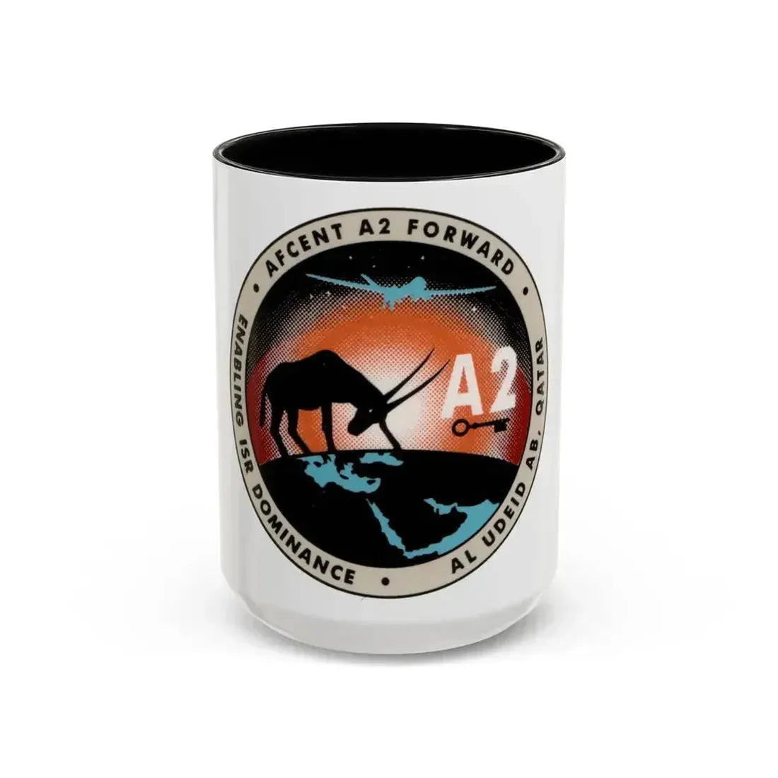 AFCENT A2 Forward (U.S. Air Force) Accent Coffee Mug 15oz Black - Go Mug Yourself