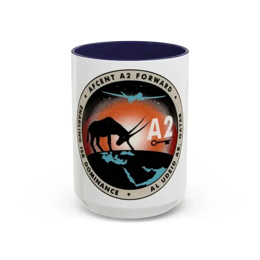 AFCENT A2 Forward (U.S. Air Force) Accent Coffee Mug 15oz Navy - Go Mug Yourself