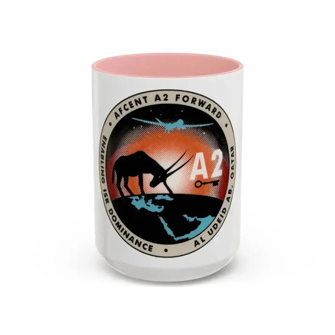AFCENT A2 Forward (U.S. Air Force) Accent Coffee Mug 15oz Pink - Go Mug Yourself