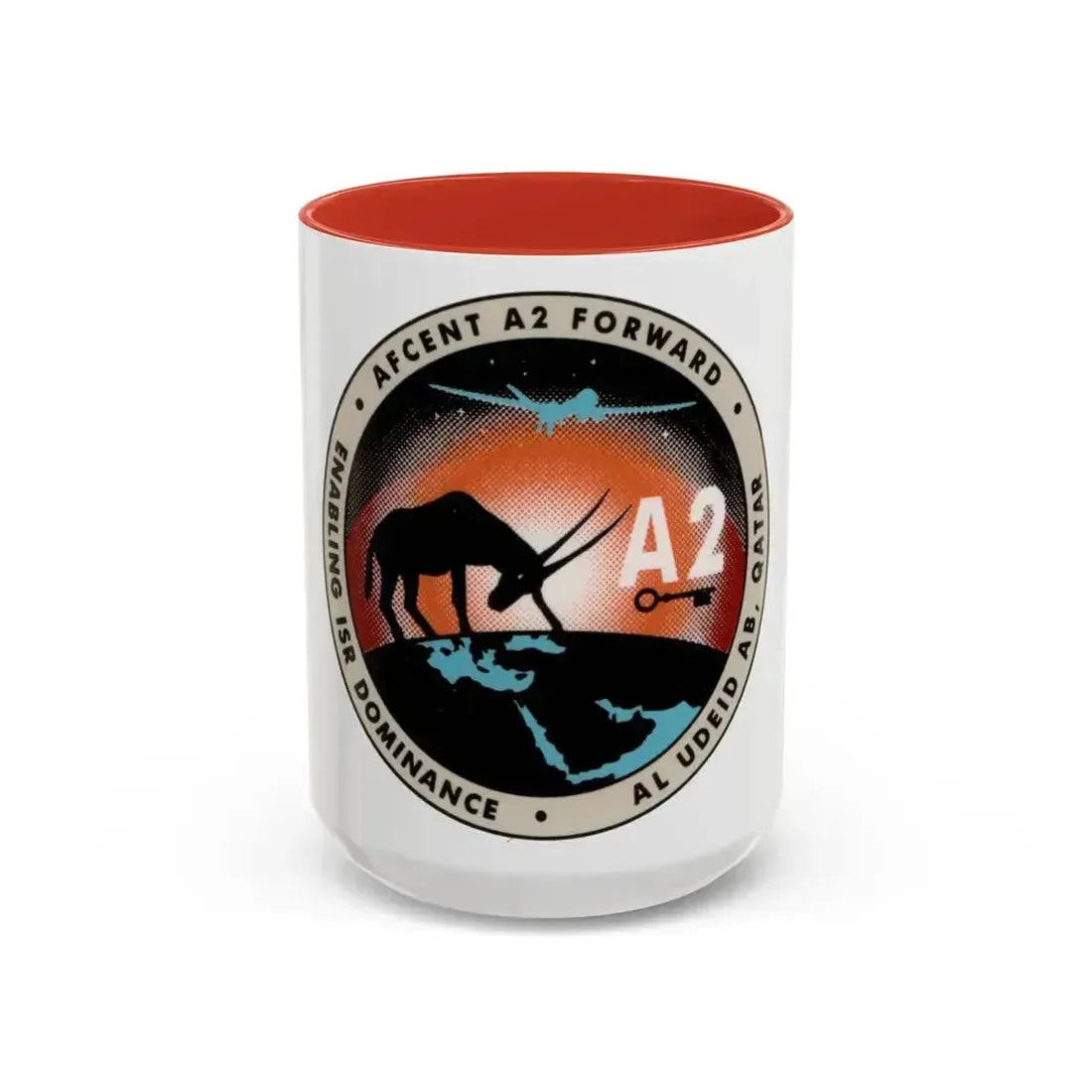 AFCENT A2 Forward (U.S. Air Force) Accent Coffee Mug 15oz Red - Go Mug Yourself