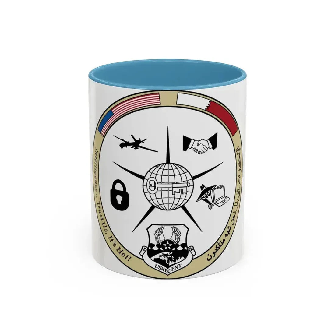 AFCENT Intelligence (U.S. Air Force) Accent Coffee Mug 11oz Light Blue - Go Mug Yourself