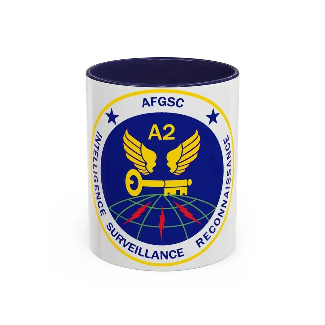 AFGSC A2 (U.S. Air Force) Accent Coffee Mug 11oz Navy - Go Mug Yourself
