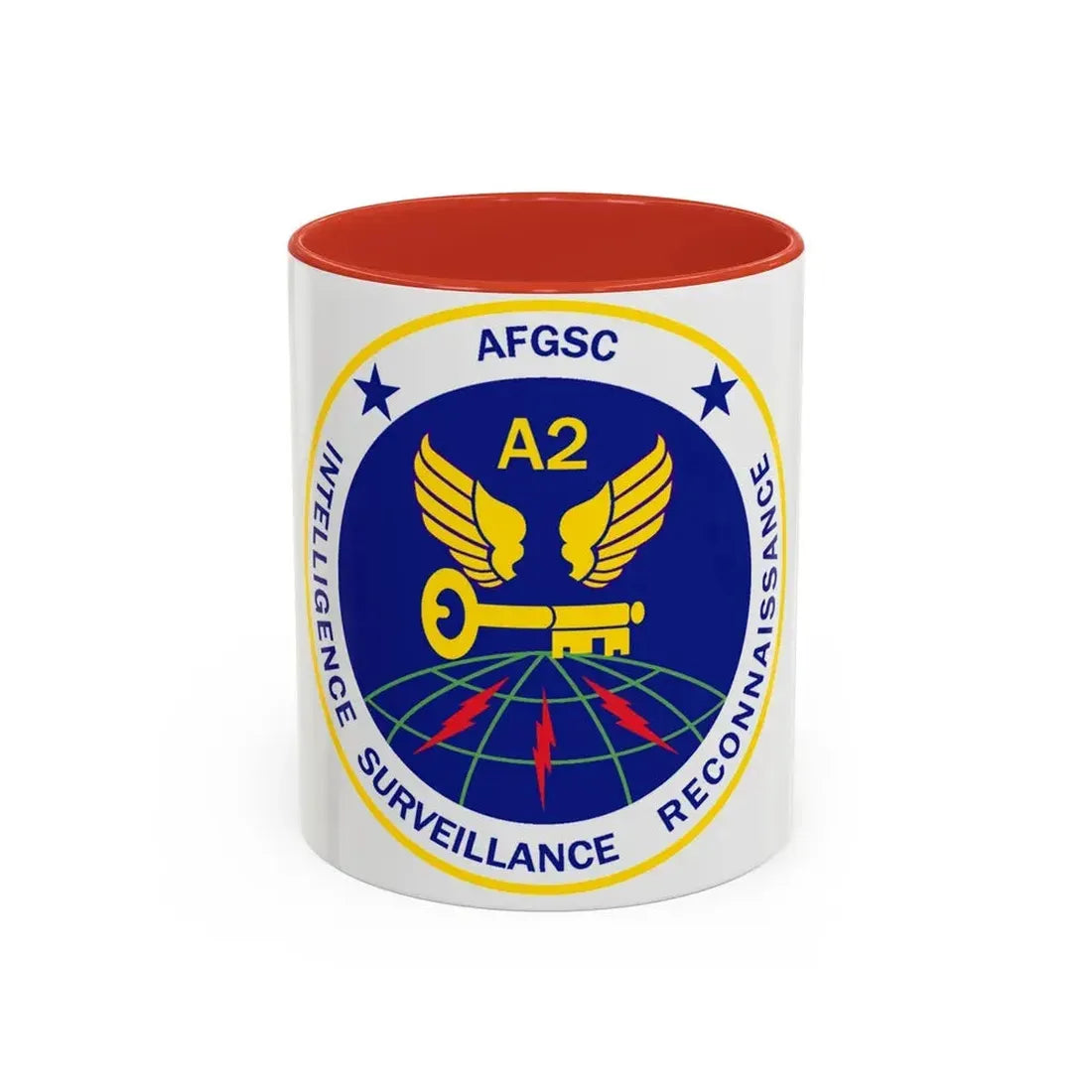 AFGSC A2 (U.S. Air Force) Accent Coffee Mug 11oz Red - Go Mug Yourself