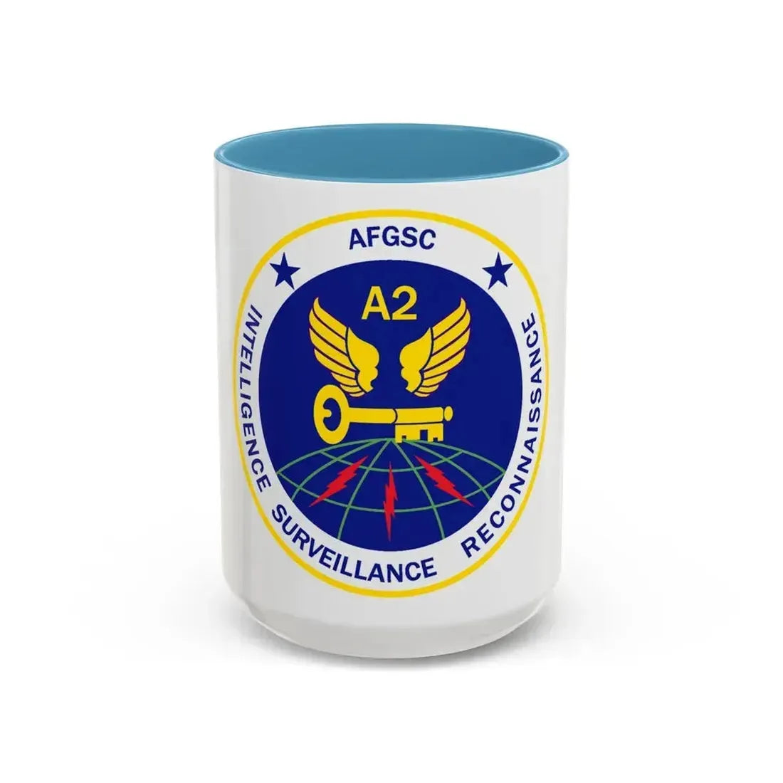 AFGSC A2 (U.S. Air Force) Accent Coffee Mug 15oz Light Blue - Go Mug Yourself