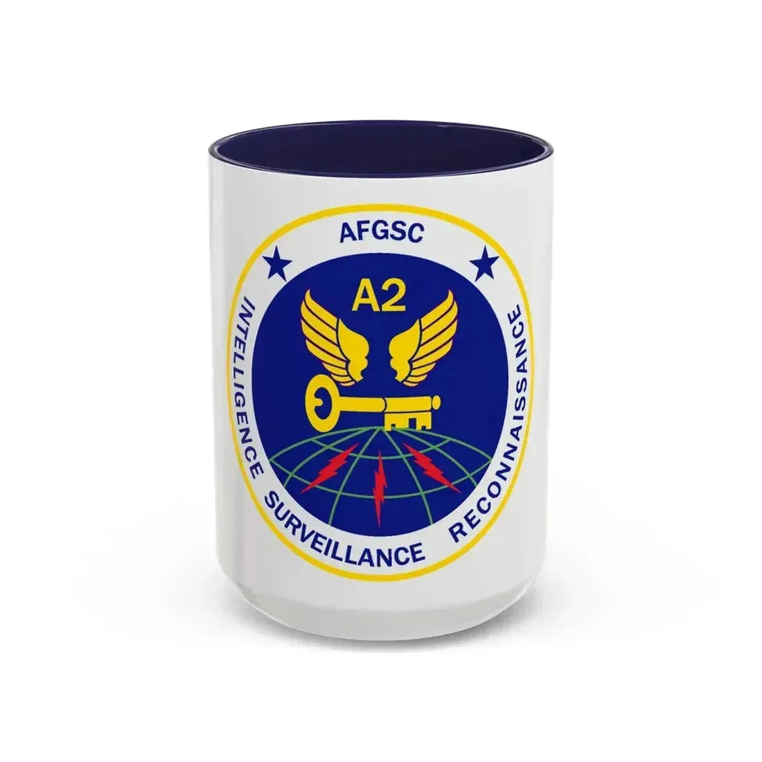 AFGSC A2 (U.S. Air Force) Accent Coffee Mug 15oz Navy - Go Mug Yourself