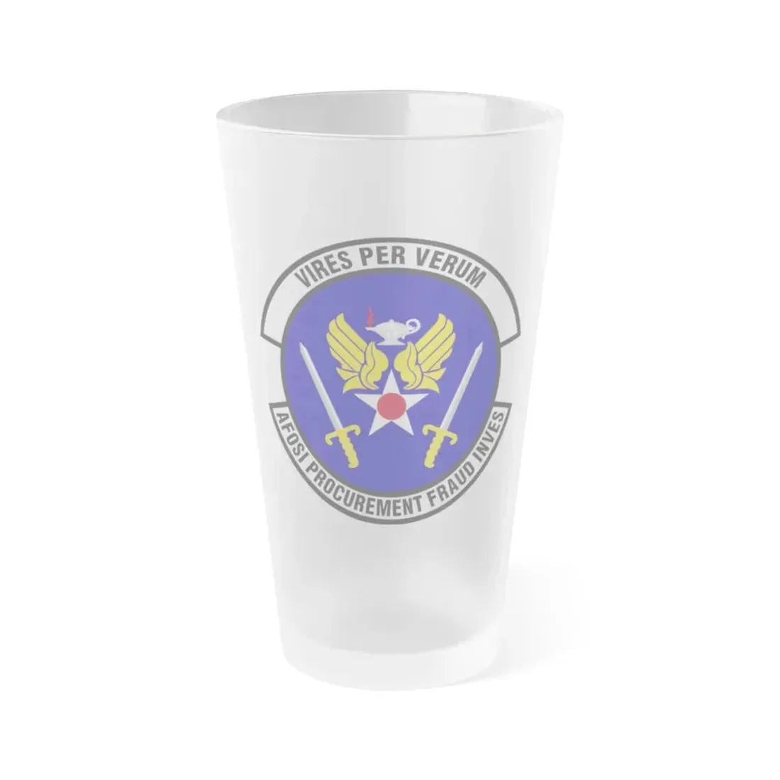 AFOSI Office of Procurement Fraud Investigations (U.S. Air Force) Frosted Pint Glass 16oz 16oz Frosted - Go Mug Yourself