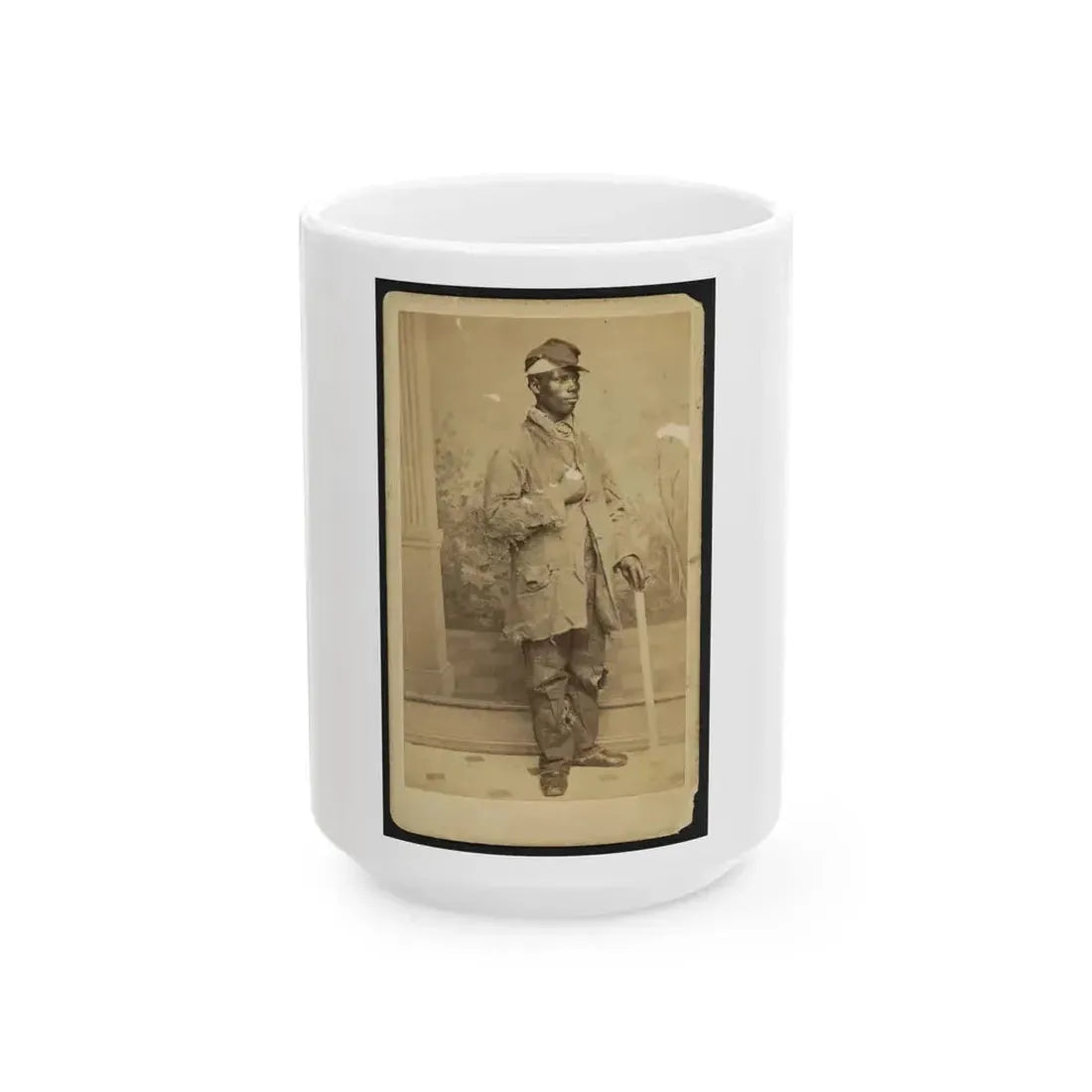 African American Man, Full-Length Portrait, Facing Right (U.S. Civil War) White Coffee Mug 15oz - Go Mug Yourself