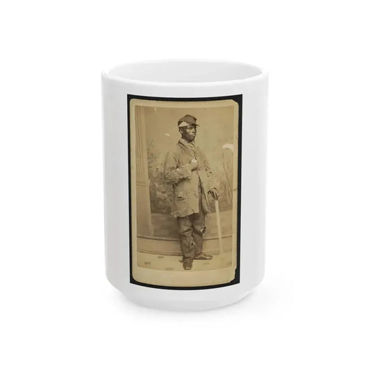 African American Man, Full-Length Portrait, Facing Right (U.S. Civil War) White Coffee Mug 15oz - Go Mug Yourself
